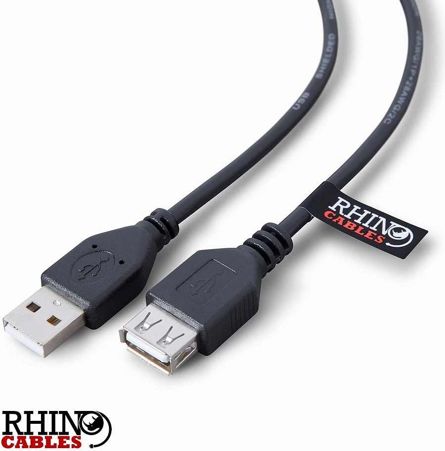 15ft Black USB 2.0 Extension Cable – Type A Male To Female – Shielded