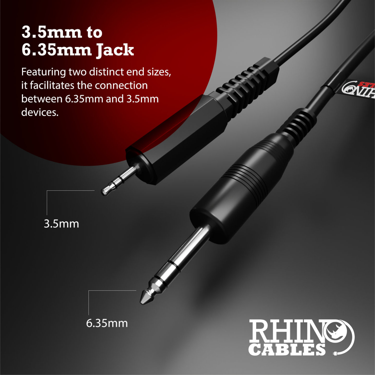 Câble Audio Splitter 3.5mm Mâle Vers 6.35mm + 3.5mm Mâle - 3 Mètres - Or - Pour Guitare, Interface, Enceinte
