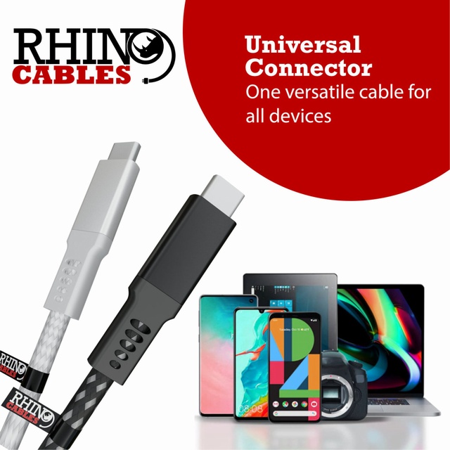 Cavo USB C - USB C Rhinocables 1,7m Bianco - Ricarica Rapida 100W E Trasferimento Dati 10 Gbps - Intrecciato E Resistente