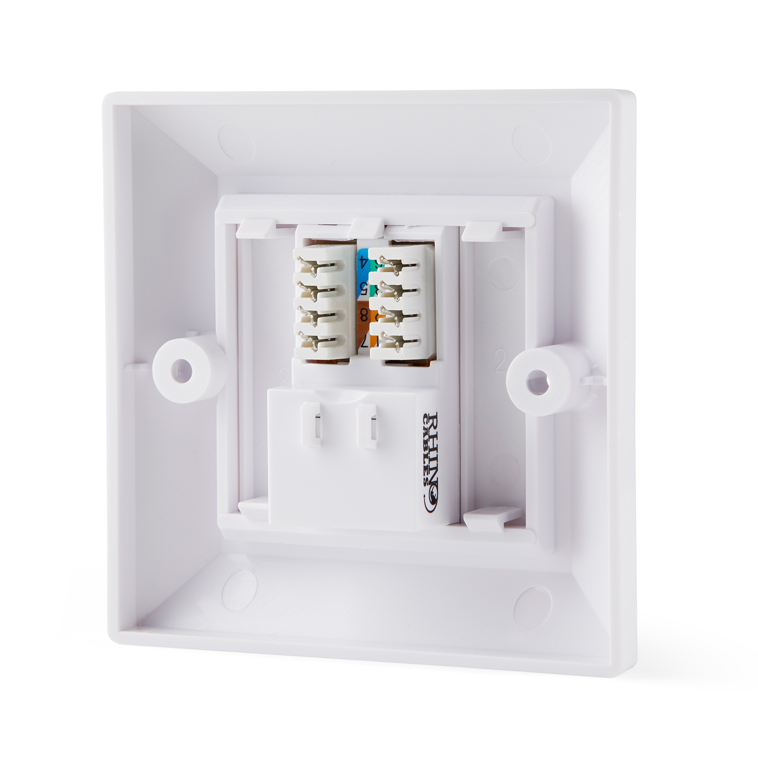 Cat 8 Wall Socket Single Cat6 1 Port Network Faceplate - rhinocables.co.uk