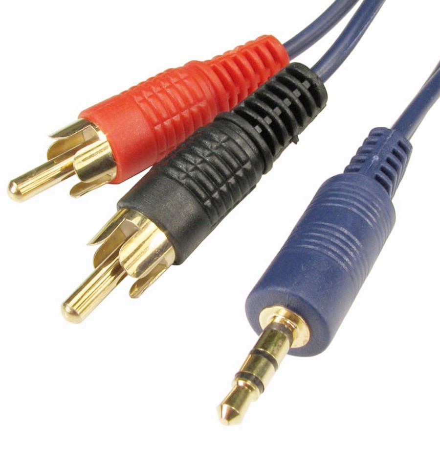 HQ Shielded Stereo Audio Cables Blue Jack to twin RCA phono , Audio  Cables/Adaptors Digital & Stereo > Cables , rhinocables