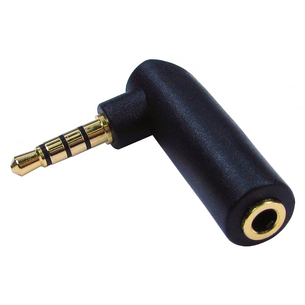 4 Pole Jack 3.5mm (M) to 3.5mm (F) Right Angled Adaptor